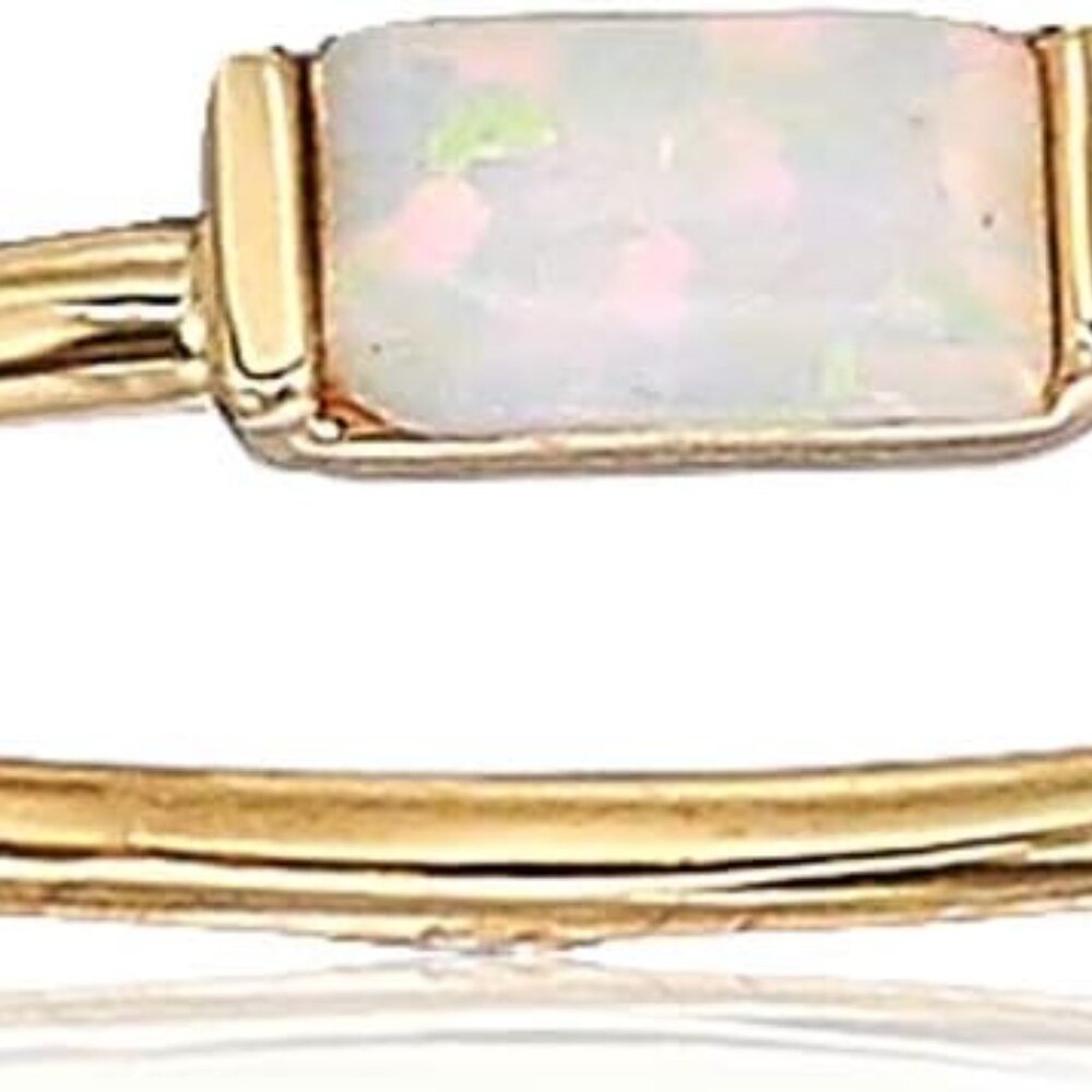 Sterling Silver Stackable Ring 18k Gold Plated Op… - image 1